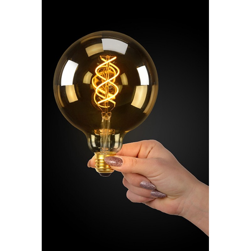 Лампа світлодіодна Lucide 49033/05/62 Filament, G125 5W 2200K E27 Dimmable, 360°