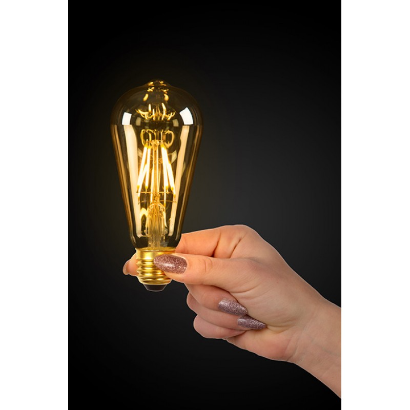Светодиодная лампа Lucide 49068/05/62 Led bulb, ST64 5W 2700K E27 Dimmable, 360°