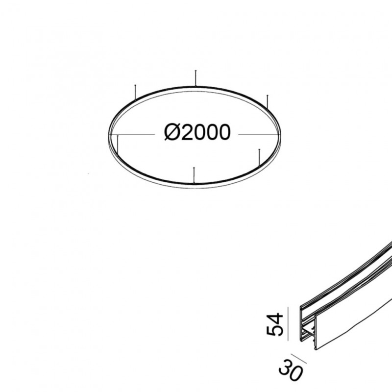 Магнітний шинопровід 2м LTX 09.C200.BK In_Ring 200