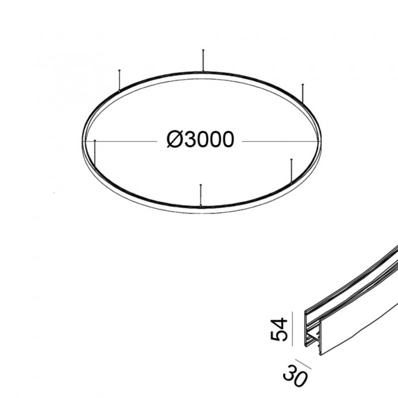 Магнітний шинопровід LTX 09.C300.WH In_Ring 300