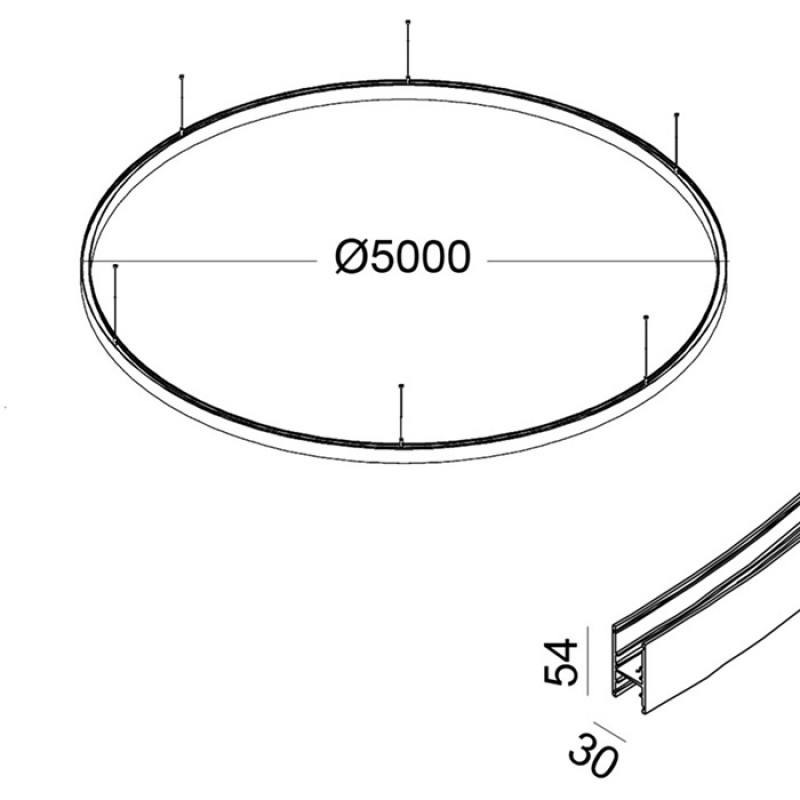 Магнітний шинопровід LTX 09.C500.WH In_Ring 500