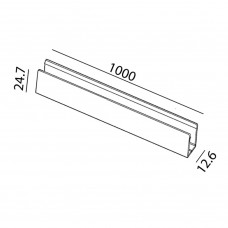 Профиль для монтажа неоновой ленты FLEXY 48, L1000mm, w12.6mm, h24.7mm, алюминий (11.S1000.ALU)