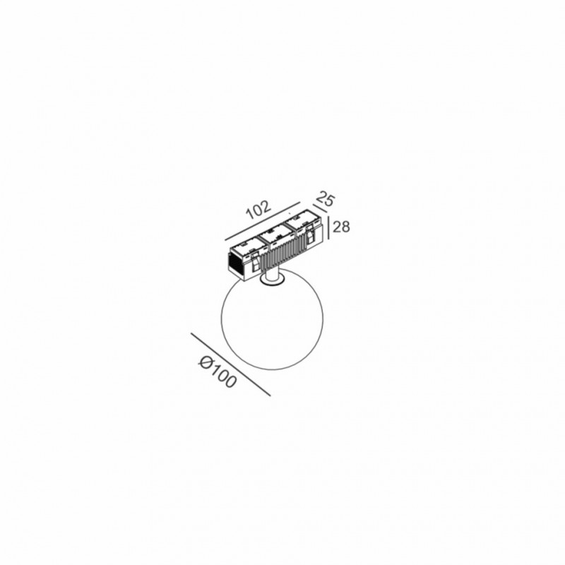 Світильник опаловий LTX IN_RING SFERA, D100mm, LED 5W, 3000К, чорний (09.1001.5.930.BK)