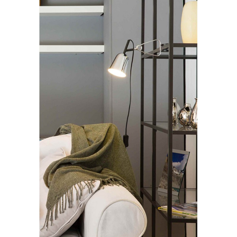 Настольная лампа Faro 51134 STUDIO Chrome and white clip lamp