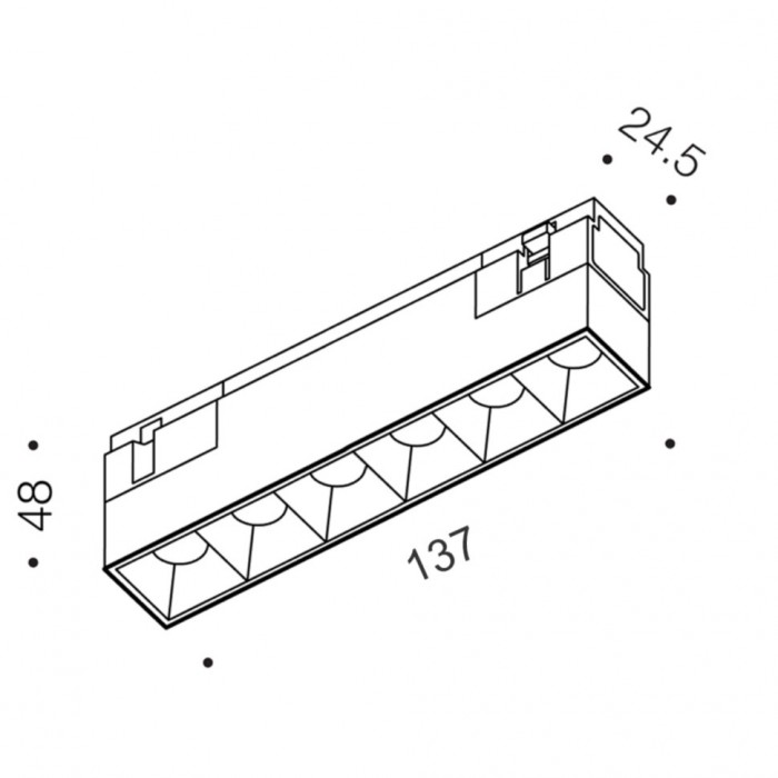 Светильник линейный LTX IN_LINE COMFORT 137, L137mm, W24,5mm, H48mm, LED 8W, 3000К, белый (06.1371.8.930.WHW)