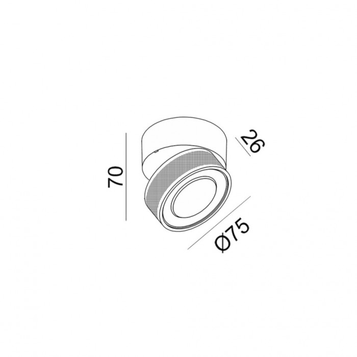 Точковий світильник LTX 02.7526.7.930.BK + SOL M RING GRAIN BLACK Sol Surf Mini