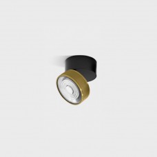 Потолочный светильник накладной LTX SOL SURF MINI, D75mm, H70mm, LED 7W, 4000K, черный/латунь (02.7526.7.940.BK/BRG)