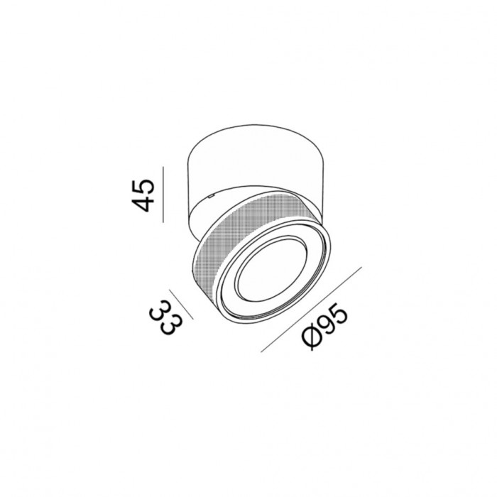 Світильник стельовий накладний LTX SOL SURF, D95mm, H78mm, LED 14W 4000K, чорний/coffee (02.9533.14.940.BK/CFG)