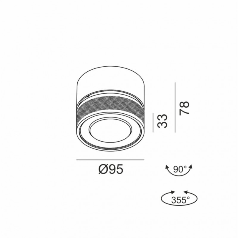 Потолочный светильник накладной LTX SOL SURF, D95mm, H78mm, LED 14W 3000K, белый/медь (02.9533.14.930.WH/CPG)
