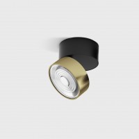 Світильник стельовий накладний LTX SOL SURF, D95mm, H78mm, LED 14W 4000K, чорний/латунь (02.9533.14.940.BK/BR)