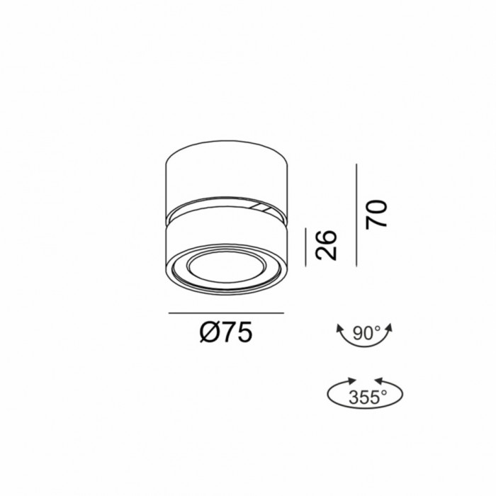 Точковий світильник LTX 02.7526.7.930.WH + SOL M RING CHROME Sol Surf Mini