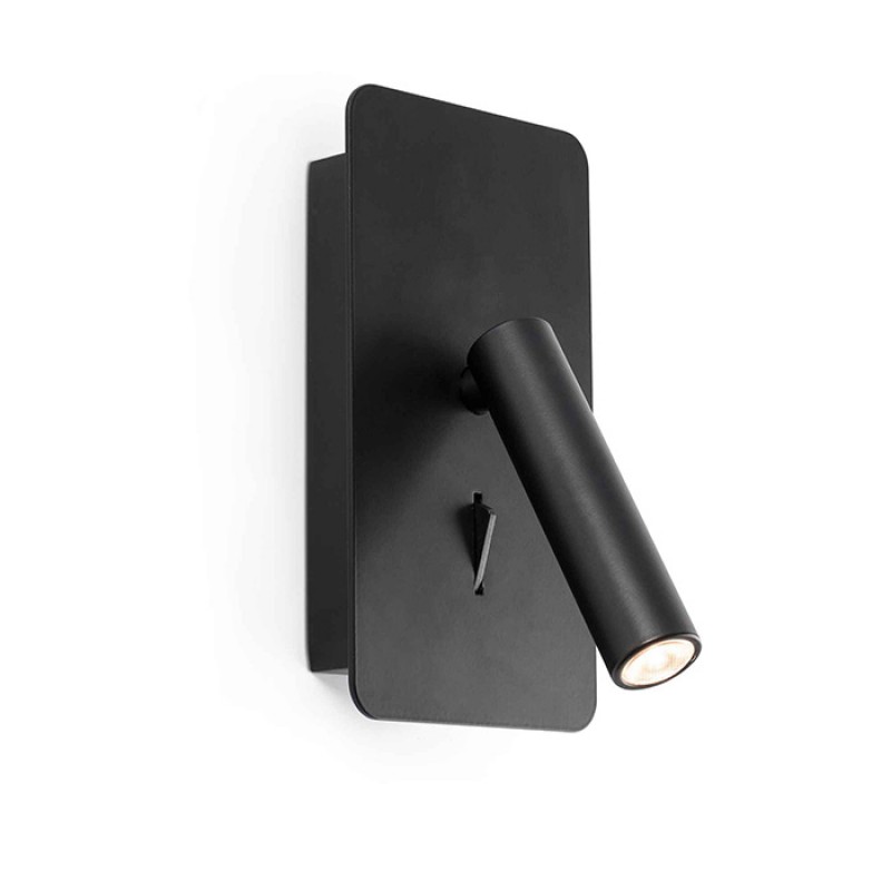 Спот Faro 62116N Suau Reader Black USB C LED 3w, 3 Вт, 100 лм, 2700K