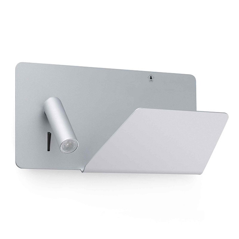 Спот Faro 62123 SUAU USB Grey wall lamp with right reader, 3 Вт, 140 лм, 3000K