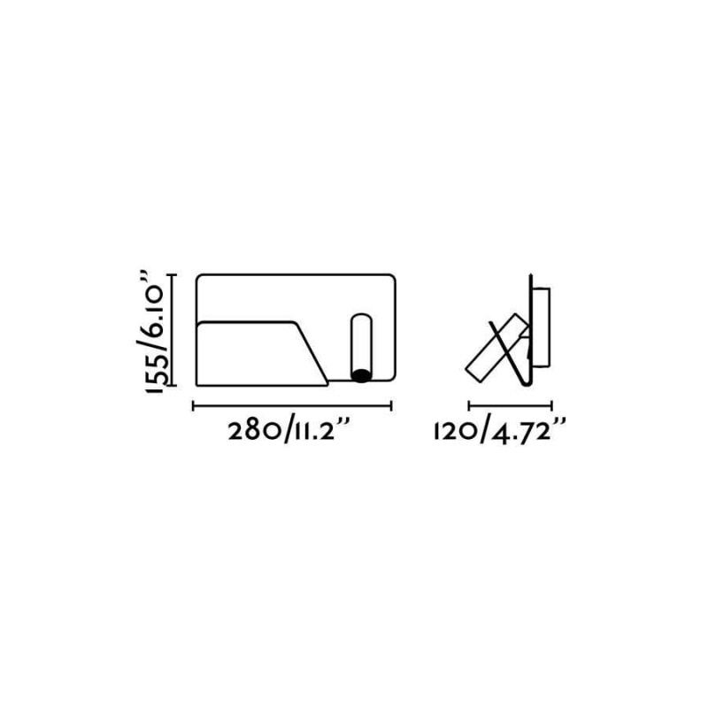 Спот Faro 62125 SUAU USB Grey wall lamp with left reader, 3 Вт, 140 лм, 3000K