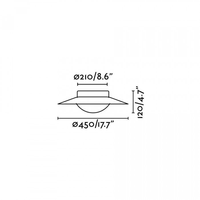 Стельовий світильник Faro 62145 SIDE 450 White/nickel ceiling lamp 20W, 20 Вт, 1700 лм, 3000K