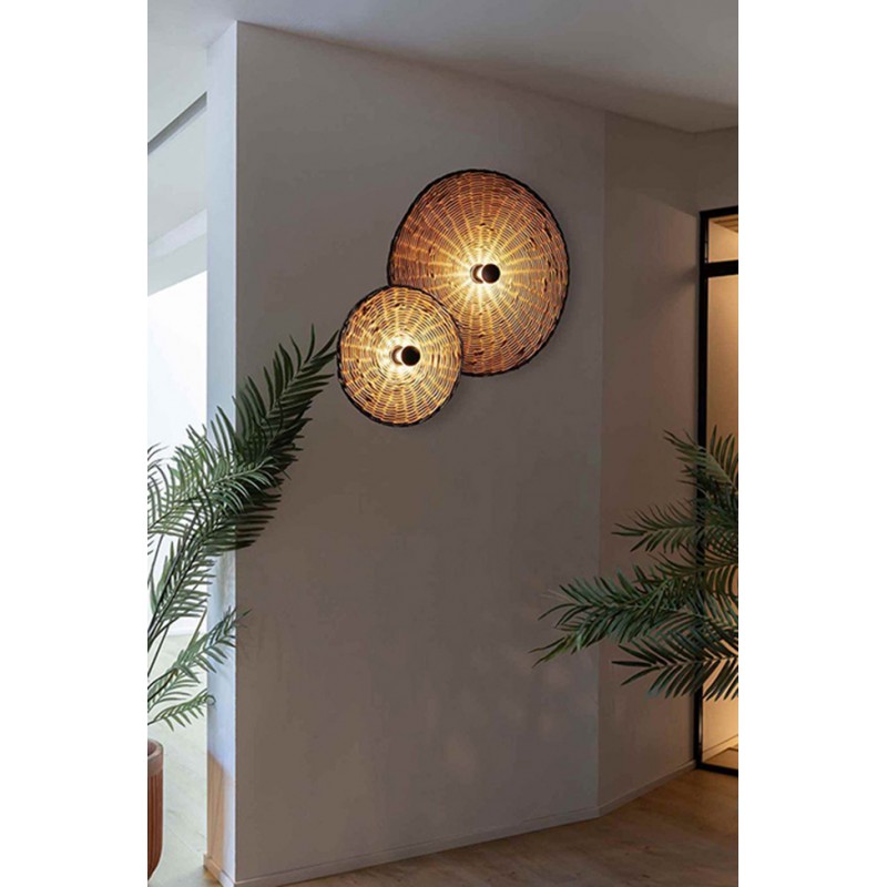 Бра - Faro 62173-69 Costas 600 H70 Black/rattan wall/ceiling lamp