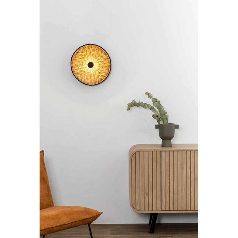 Бра - Faro 62173-78 COSTAS 400 H70 Black/rattan wall/ceiling lamp