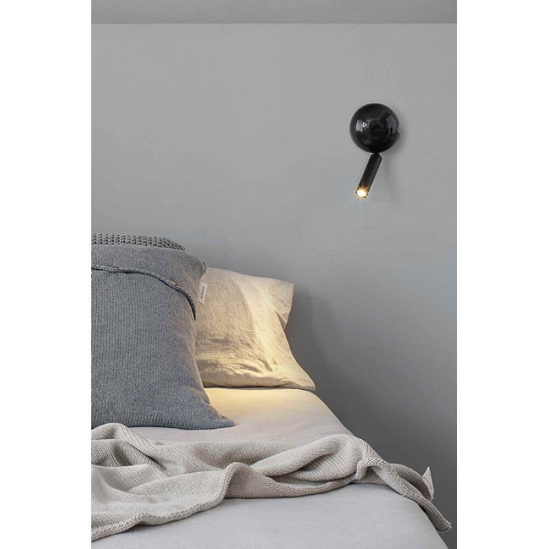 Спот Faro 62351 Press Black wall lamp reader, 3 Вт, 180 лм, 3000K