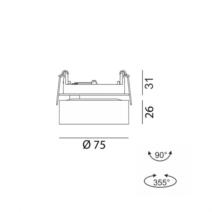 Точковий світильник LTX 01.7526.7.930.WH + SOL M RING CHROME Sol In Mini, 7 Вт, 624 лм, 3000K