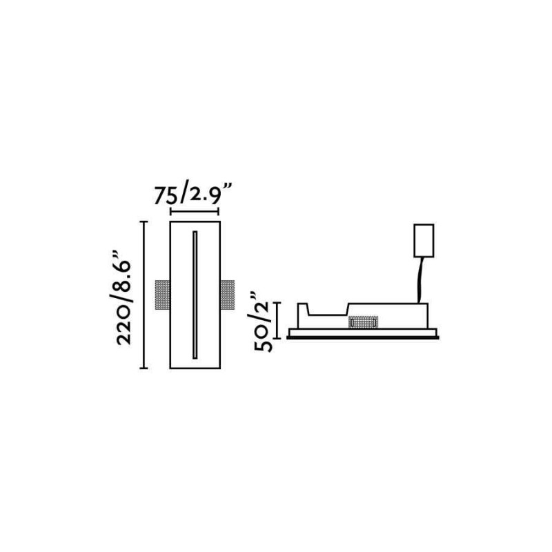 Настенный светильник Faro 63282 PLAS White recessed lamp linear, 1 Вт, 112 лм, 3000K