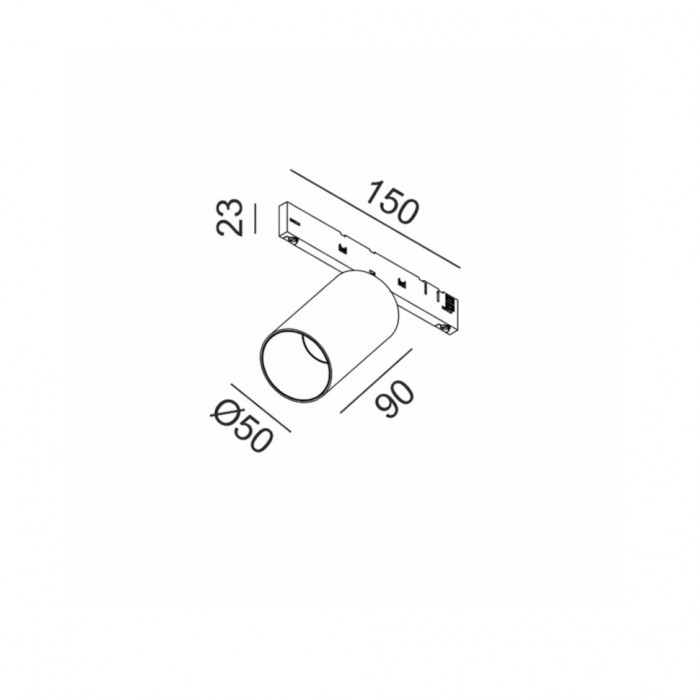 Світильник прожекторного типу LTX MICRO_LINE TUB M A 90, D50mm, H90mm, LED 10.8W, 4000К, DALI, чорний (14.0591.11.940.DALI.BK)