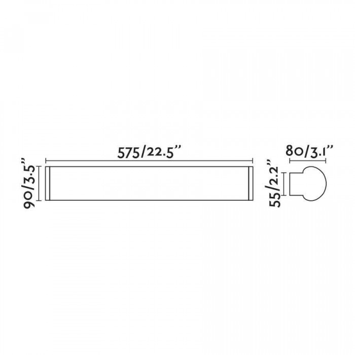 Підсвітка для дзеркала Faro 63605 Danubio 575 Bronze wall lamp 18W, 18 Вт, 1080 лм, 2700K