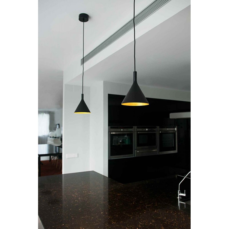 Подвесной светильник Faro 64160 PAM 165 Black and gold pendant lamp, 11 Вт, 900 лм, 3000K