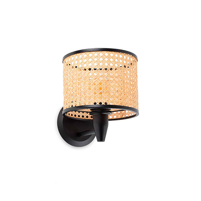 Бра Faro 64307-47 MAMBO Black/rattan wall lamp