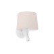 Бра - Faro 64308-02 CONGA White/beige wall lamp with reader
