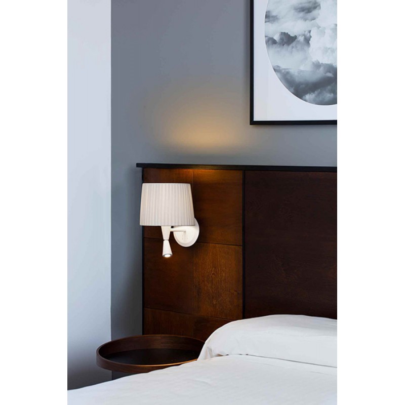 Бра - Faro 64308-35 SAMBA White/ribbon beige wall lamp with reader