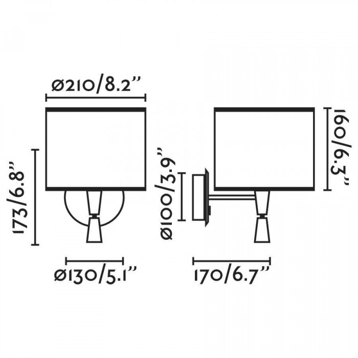 Бра Faro 64309-47 MAMBO Black/rattan wall lamp with reader