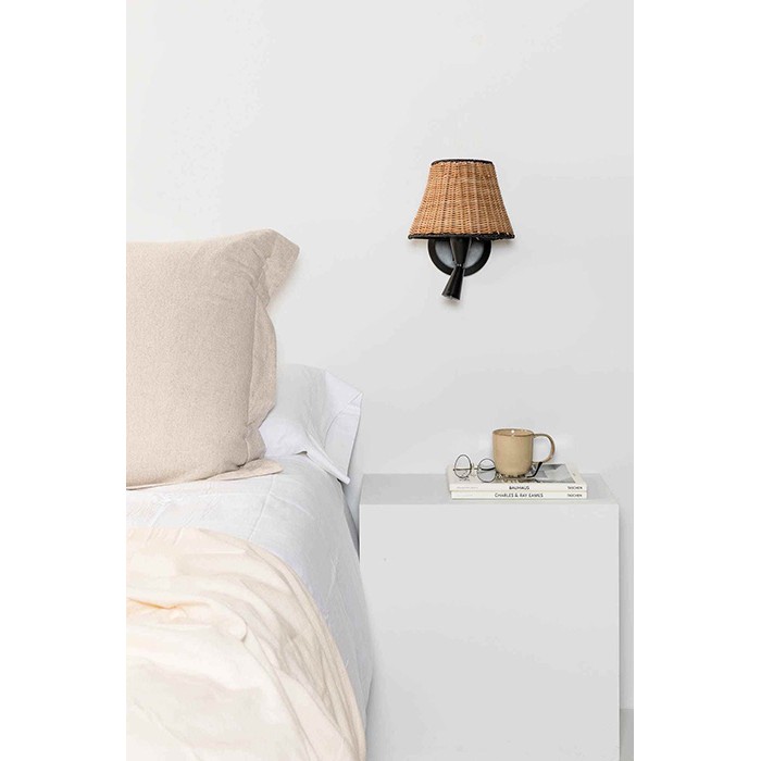 Бра Faro 64309-71 SUMBA Black/rattan table lamp with reader