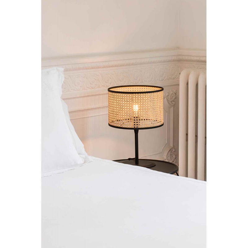 Настольная лампа Faro 64311-48 MAMBO Black/rattan table lamp