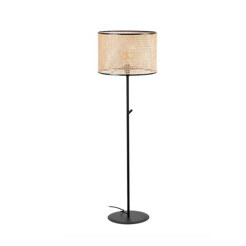 Торшер - Faro 64313-49 MAMBO Black/rattan floor lamp