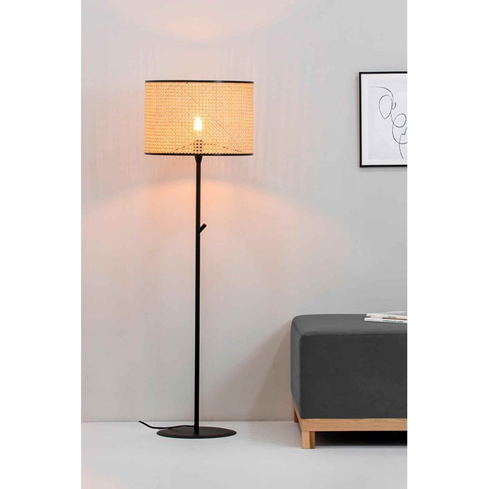 Торшер - Faro 64313-49 MAMBO Black/rattan floor lamp Торшер - Faro 64313-49 MAMBO Black/rattan floor lamp