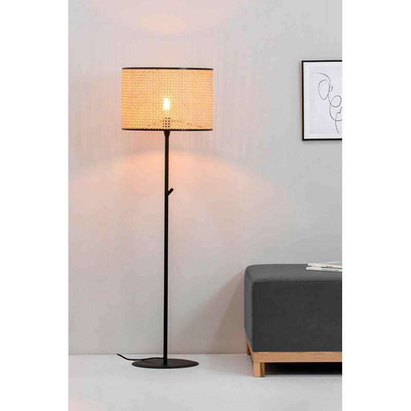 Торшер - Faro 64313-49 MAMBO Black/rattan floor lamp