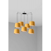 Люстра Faro 64314-45-7L SAMBA 7L Black/yellow pendant lamp
