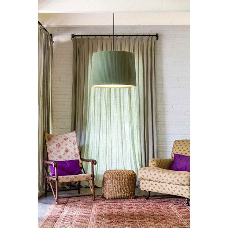 Подвесной светильник Faro 64314-46 SAMBA Black/ribbon green pendant lamp ?450