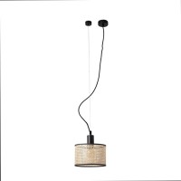 Подвесной светильник Faro 64314-47 MAMBO 210 Black/rattan pendant lamp