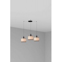 Люстра Faro 64314-47-3L MAMBO 210 3L Black/rattan pendant lamp
