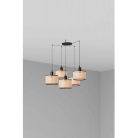 Люстра Faro 64314-47-5L MAMBO 210 5L Black/rattan pendant lamp