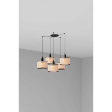 Люстра - Faro 64314-47-5L MAMBO 210 5L Black/Rattan Pendant Lamp