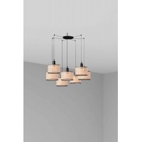Люстра - Faro 64314-47-7L MAMBO 210 7L Black/Rattan Pendant Lamp
