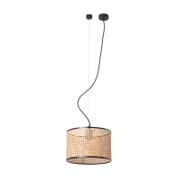 Підвісний світильник Faro 64314-48 MAMBO 320 Black/rattan pendant lamp
