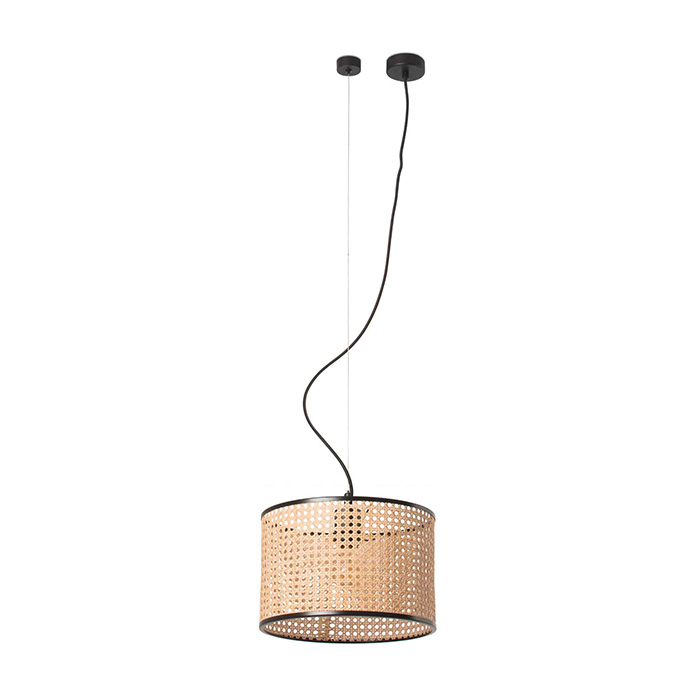 Підвісний світильник Faro 64314-48 MAMBO 320 Black/rattan pendant lamp