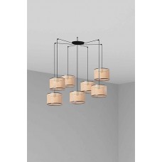 Люстра - Faro 64314-48-7L MAMBO 320 7L Black/Rattan Pendant Lamp