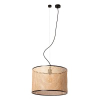 Подвесной светильник Faro 64314-49 MAMBO 450 Black/rattan pendant lamp