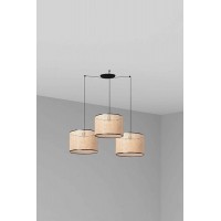 Люстра Faro 64314-49-3L MAMBO 450 3L Black/rattan pendant lamp