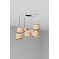 Люстра - Faro 64314-49-7L MAMBO 450 7L Black/Rattan Pendant Lamp