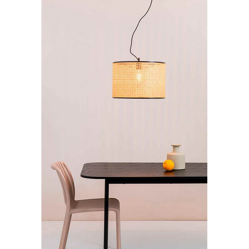 Подвесной светильник Faro 64314-49 MAMBO 450 Black/rattan pendant lamp